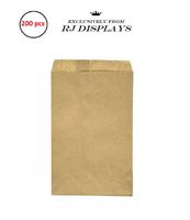 200 Brown Kraft Paper Bags, 4 x 6, Good for Candy, Cookies, Small Gift, Crafts, Party Favor, Sandwich, Jewelry Merchandise- by RJ Displays