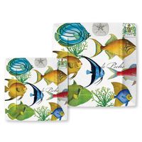 Michel Design Works 8 Count Dinner Paper Plates, Tropical Fish