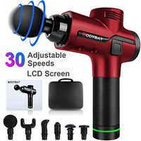 Bodybay Personal Percussion Massage Gun Vibration Deep Tissue Percussion Massager Handheld 30 Adjustable Speeds Muscle Quiet Massager for Athletes Pain Relief and Recovery