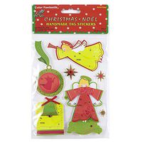 JAM PAPER Handmade to/from Christmas Gift Tag Stickers - Green Angel - 5 Labels/Pack