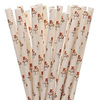 Biodegradable Paper Straws Snowman (100)