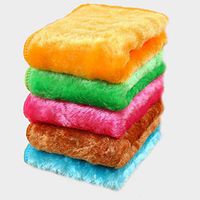 Cleaning Cloths Free of Odor, Stain and Grease, Thick Absorbent Wood Fiber Dish Cloths, All Purpose for Kitchen, House and Face, Washing Dishes, Wiping Window and Car, Set of 5