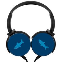 BLTHFun Foldable Stereo Headphone Shark Cartoon 3D Printed Wired Portable Headphone
