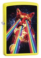 Zippo Pizza Cat Neon Yellow Lighter