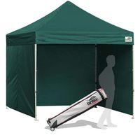 Eurmax 8x8 Feet Ez Pop up Canopy Tent, Pop-up Instant Tent, Outdoor Canopies Commercial Gazebo with Sidewalls Bonus Roller Bag (Forest Green)