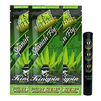 Herb Airtight Tube Pocket Protector with Kingpin Spanish Fly Hemp Wraps 3 Count DC Crafts Nation- Happy Face