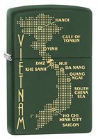 Zippo Vietnam War Lighters (Green Matte War Map)