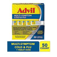 Advil Multi-Symptom Cold & Flu, 200mg Ibuprofen, Pain & Fever Reducer, (50Count), Nasal Decongestant, Fast Relief for Nasal Congestion, Headache, Runny Nose, Sneezing, Body Aches & Sinus Pressure