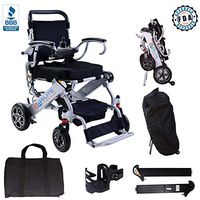 EW Elite Wheelchair Foldable Electric Powered Wheelchair, Supports up to 265 lb, Weighs 50lb, Up to 12 Miles Range with 2 Batteries, Approved for Airplane Travel, Safe and Easy to Drive. Model N5513A
