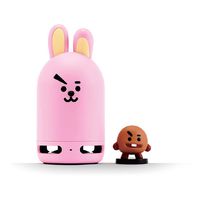 BT21 Official BTS Friends Duo Bluetooth Stereo Portable Speaker & Figure Set for Home, Outdoors, Travel (Speaker Cooky + Figure SHOOKY)