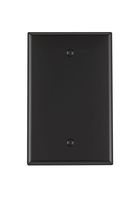 Leviton PJ13-E 1-Gang Blank Wallplate, Midway Size, Black