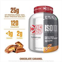 Limited Time Offer - Dymatize ISO100 Hydrolyzed Protein Powder, 100% Whey Isolate Protein, 25g of Protein, 5.5g BCAAs, Gluten Free, Fast Absorbing, Easy Digesting, Chocolate Caramel, 5 Pound