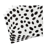 Caspari Spots Paper Cocktail Napkins in Black, 20 Per Package