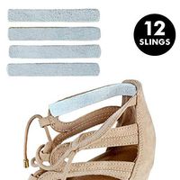 Heel Lovers Suede Leather Adhesive Slings (12 Slings)- Strap Cushion Grips for High Heels, Wedges, and Ankle Strap Shoes
