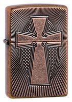Zippo Armor Deep Carve Cross Design Pocket Lighter