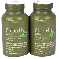 Chlorella 500 mg Naturally Occuring Chlorophyll/Supports helathy Normal Function, Promotes Cardiovascular Health & aids in detoxification of The Body. 60 Tablets X 2