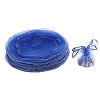 Dealglad 100pcs 25cm Round Drawstring Organza Jewelry Candy Pouch Christmas Wedding Party Favor Gift Packaging Bags (Royal Blue)