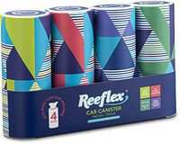 Reeflex Car Tissues (4 Canisters/200 Tissues) - Disposable Facial Tissues Boxed in Canisters with Perfect Cup Holder Fit | Quality Car Travel Tissues That are Soft, Durable, 2-Ply, Thick & Convenient