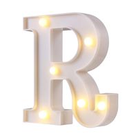 LED Marquee Letter Lights, 26 Alphabet Light Up Letters Sign Perfect for Night Light Wedding Birthday Party Home Bar Decoration Christmas Lamp(White,R)