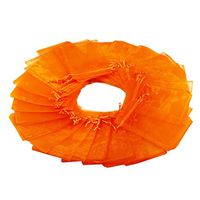 100Pcs 5X7 Inches Sheer Drawstring Organza Jewelry Pouches Wedding Party Christmas Favor Gift Bags (Orange)