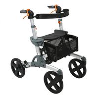 Walkers Elderly Shopping Cart Folding Portable with Seat Four Wheel Height Adjustable Gift (Color : Black, Size : 597476cm)