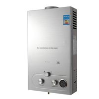 Hot Water Heater 18L Stainless Steel Natural Gas Silver Tankless Energy Saving Instant Boiler 36KW + One Shower Kit