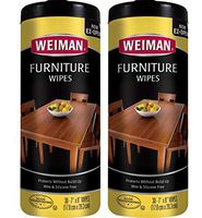 Weiman Wood Cleaner and Polish Wipes - 2 Pack - Non-Toxic for Furniture to Beautify and Protect, No Build-Up, Contains Ultra Violet Protection, Pleasant Scent, Surface Safe - 30 Count