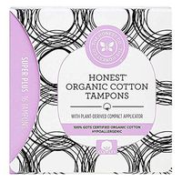 The Honest Company Organic Cotton Tampons with Plant-Based Compact Applicator | Super Plus | Hypoallergenic & Breathable | GOTS-Certified Organic Cotton | Feminine Hygiene Products | 16 Count
