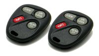 Pair of OEM Electronic 4-Button Key Fob Remotes Compatible With Chevrolet GMC Cadillac (FCC ID: ABO1502T, P/N: 16245100-29, 16245100) Rear 2X