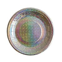 Bash Party Goods 100117 Mini Disco Paper Plates, Silver