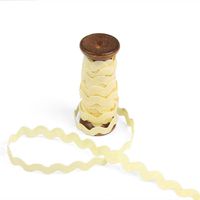 3 Yards of POLLY 8mm Rigid Ric-Rac Trim on a Wooden Spool, Buttercream