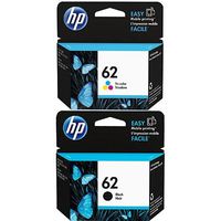 HP 62 Tri-color Original Ink Cartridge (C2P06AN) and HP 62 Black Original Ink Cartridge (C2P04AN) Bundle