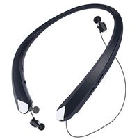 Bluetooth Headphones Neckband Earphones Sport Headphones for Running, Retractable Wireless Headset with HD Stereo, 15 Hours Play Time (Black)