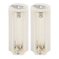uxcell 2PCS 3x1.5V AAA Series Connection Plastic Cylinder Battery Storage Holder Case Adapter White