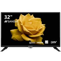 SANSUI 32" LED TV HD (720p) Ultra Slim Flat High Resolution HDTV with 2 HDMI, 2 USB Ports (32 inch)