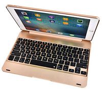 Meiyiu for ipad/ air1/2 pro 9.7 Tablet PC Slim Wireless Bluetooth Keyboard Gold