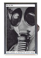 Gas Mask World War II 1941 Retro Photograph Decorative Pill Box