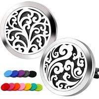 RoyAroma 2PCS 30mm Car Aromatherapy Essential Oil Diffuser, Stainless Steel Locket