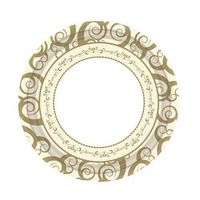 Hanna K. Signature Collection 36 Count Medley Paper Plate, 7-Inch, Gold
