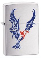 Zippo Tattered Eagle Brushed Chrome Lighter 24523