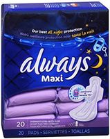 Always Pads Maxi Size 5-20 Count X-Tra Heavy Overnight (6 Pack)