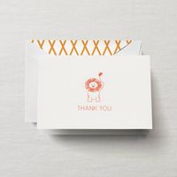 Crane & Co. Box of 10 Thermography Clementine Lion Thank You Notes and Envelopes
