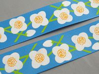 25y Printed Grosgrain Ribbon Bows Chritmas Party DIY Appliques Crafts (Blue)