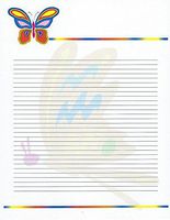 Girls Camp Butterfly Lined Stationery Paper 26 Sheets