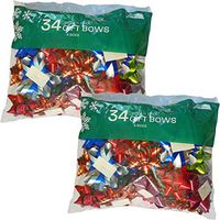 Berwick 68 Count Shiny Pattern Christmas/Holiday Peel n' Stick Gift Wrap Bows, Assorted Sizes & Colors (68 Bows)