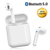 Bluetooth Headset, Mini Wireless Bluetooth Stereo with Integrated Microphone with Noise Reduction and Charging Box, Designed for Running and Sports. (White)