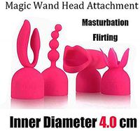 Handheld Massage Tools Attachments Silicone Accessories - 4 Style Massager Silicone Attachment(Rose)