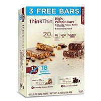 thinkThin High Protein Bars, Chunky Peanut Butter & Brownie Crunch, 2.1 oz Bar (18 ct.)