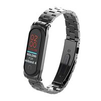 T-BLUER Xiaomi Mi Band 4/Mi Band 3 Band,Replacement Bracelet Metal Stainless Steel Strap Wristband Accessories for Xiaomi MiBand 4/MiBand 3,Black