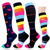 3 Pairs Compression Socks for Women&Men (20-30mmHg)- Best for Running, Travel,Cycling,Pregnant,Nurse, Edema